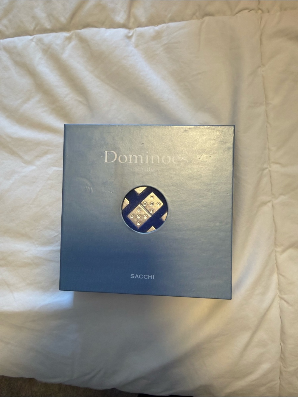 Sacchi brand miniature dominoes set